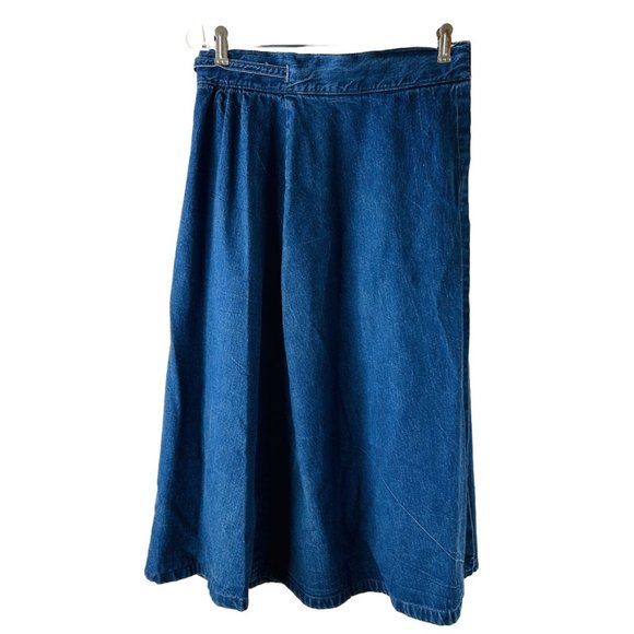 American Vintage Blue Midi A-Line Skirt - Picture 1 of 7